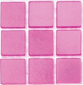 63x stuks mozaieken maken steentjes/tegels kleur roze met formaat 10 x 10 x 2 mm