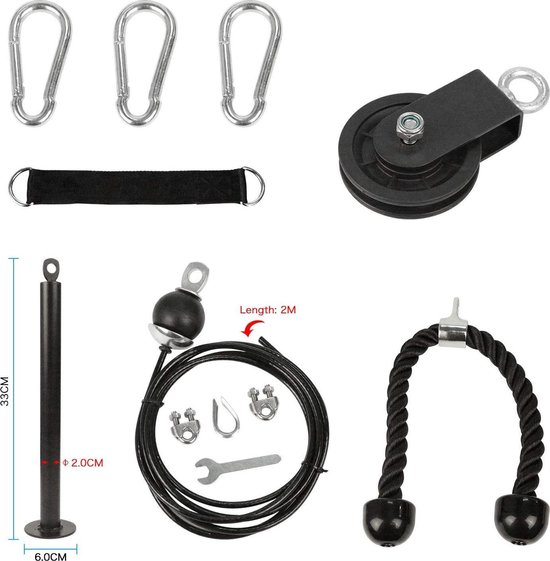 Fitness Cable Lat Pulley Systeem Katrol Kabelsysteem Gewicht Fitnessapparaat Trainer DIY Home Gym Apparatuur Professionele Onderarmtrainer voor LAT Pull Down Biceps Curl Triceps Arm Workouts Fitness Cable Lat Pulley Systeem Katrol Kabelsysteem Gewicht Fitnessapparaat Trainer DIY Home Gym Apparatuur Professionele Onderarmtrainer voor LAT Pull Down Biceps Curl Triceps Arm Workouts