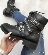 Shoekueen Dames Schoenen Bling Gespen Zwart 36