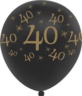 JDBOS ® 10 ballonnen (zwart) met gouden opdruk verjaardag 40 jaar
