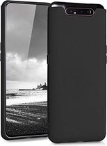 Samsung A80 Hoesje - Samsung galaxy A80 hoesje zwart siliconen case hoes cover hoesjes