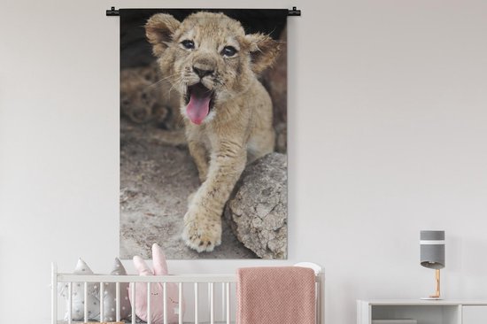 Tapisserie Lions - Cub Tapisserie coton 90x135 cm - Tapisserie avec photo