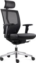 BenS 807HCL-Synchro-3 -Luxe Chaise de bureau ergonomique de luxe avec appuie-tête - GREENGUARD GOLD - également adaptée aux personnes de grande taille - réglage de la profondeur d'assise - mécanisme Donati - conforme aux normes ARBO/EN 1335