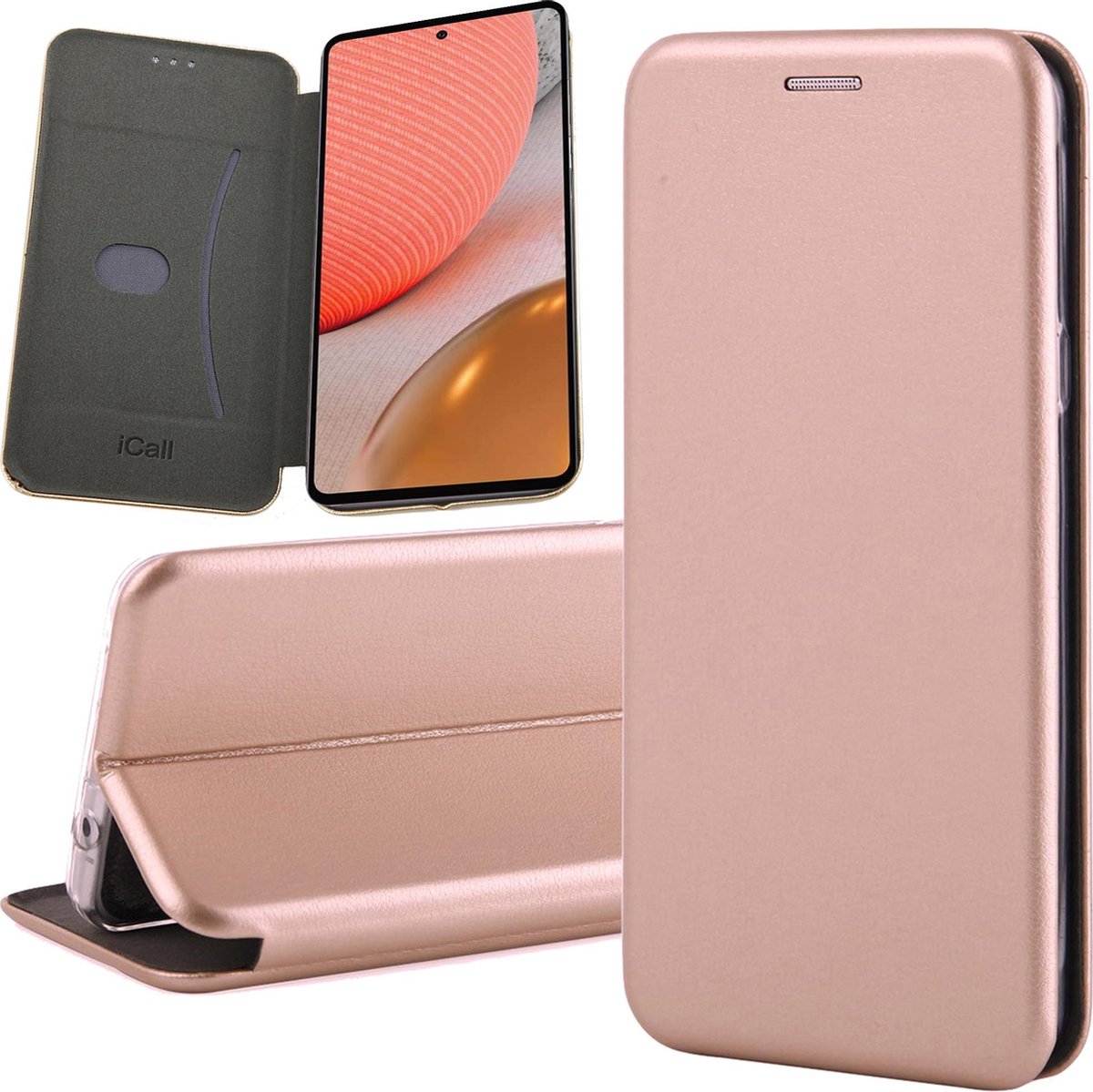 Hoesje geschikt voor Samsung Galaxy A72 - Portemonnee Book Case - Roségoud