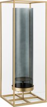 J-Line windlicht Rechthoek Hoog - kaarshouder - metaal/glas - goud