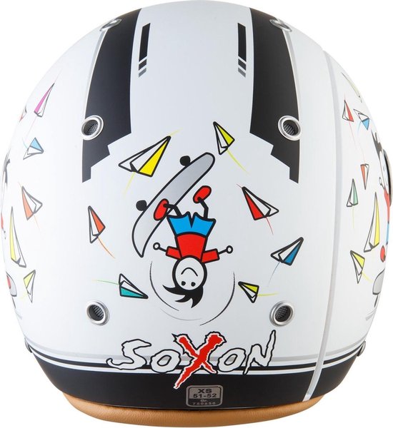 SOXON SK-56 Kids Wit Casque scooter enfant, casque moto Jethelm