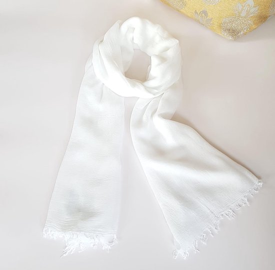 Ithaca wenselijk Afkorting Dunne mooie sjaal Wit - Natuurlijke, super zachter sjaal- voorjaar lente  sjaal- zomer... | bol.com