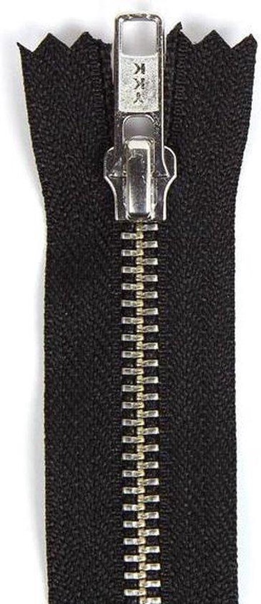 YKK broekrits nikkeltandjes, 18 cm, zwart niet deelbaar, Per Stuk.