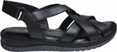 Manlisa velcro platte lederen comfort sandalen S147-20-1730 zwart mt 39