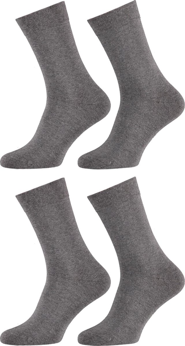 Premium Sokken Heren 4 paar - Grijs - Naadloze Sokken Heren - Maat 43/46