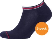 Tommy Hilfiger Iconic Sports Sneaker Socks (2-pack) - heren sport enkelsokken - donkerblauw - Maat: 39-42