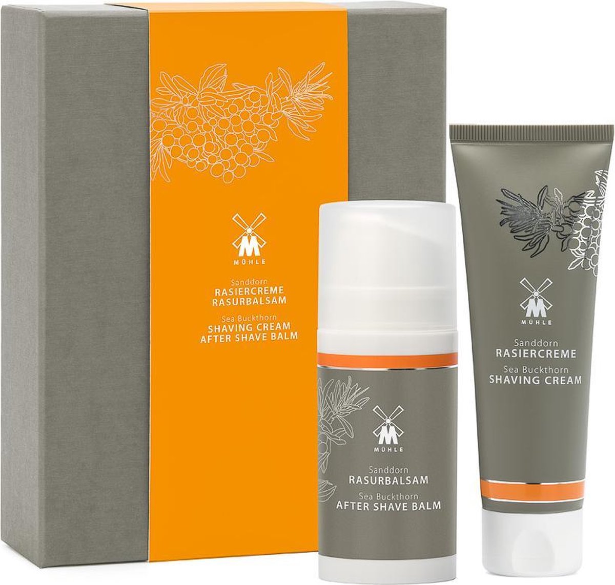 Goedkoopste Skin Care duo van scheercrème en after shave met duindoorngeur (Mühle