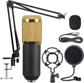 BM800 studio microfoon set met Condenser - Popfilter -  Plopkap - Audio kabel - microfoon arm - schokdemper