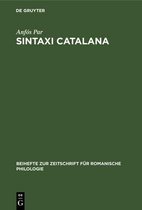Beihefte Zur Zeitschrift F�r Romanische Philologie- Sintaxi Catalana