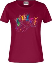 Meisjes T-shirt dance bordeaux -James & Nicholson-98/104-t-shirts meisjes