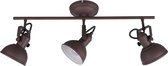 LED Plafondspot - Nitron Gini - E14 Fitting - 3-lichts - Rond - Roestkleur - Aluminium