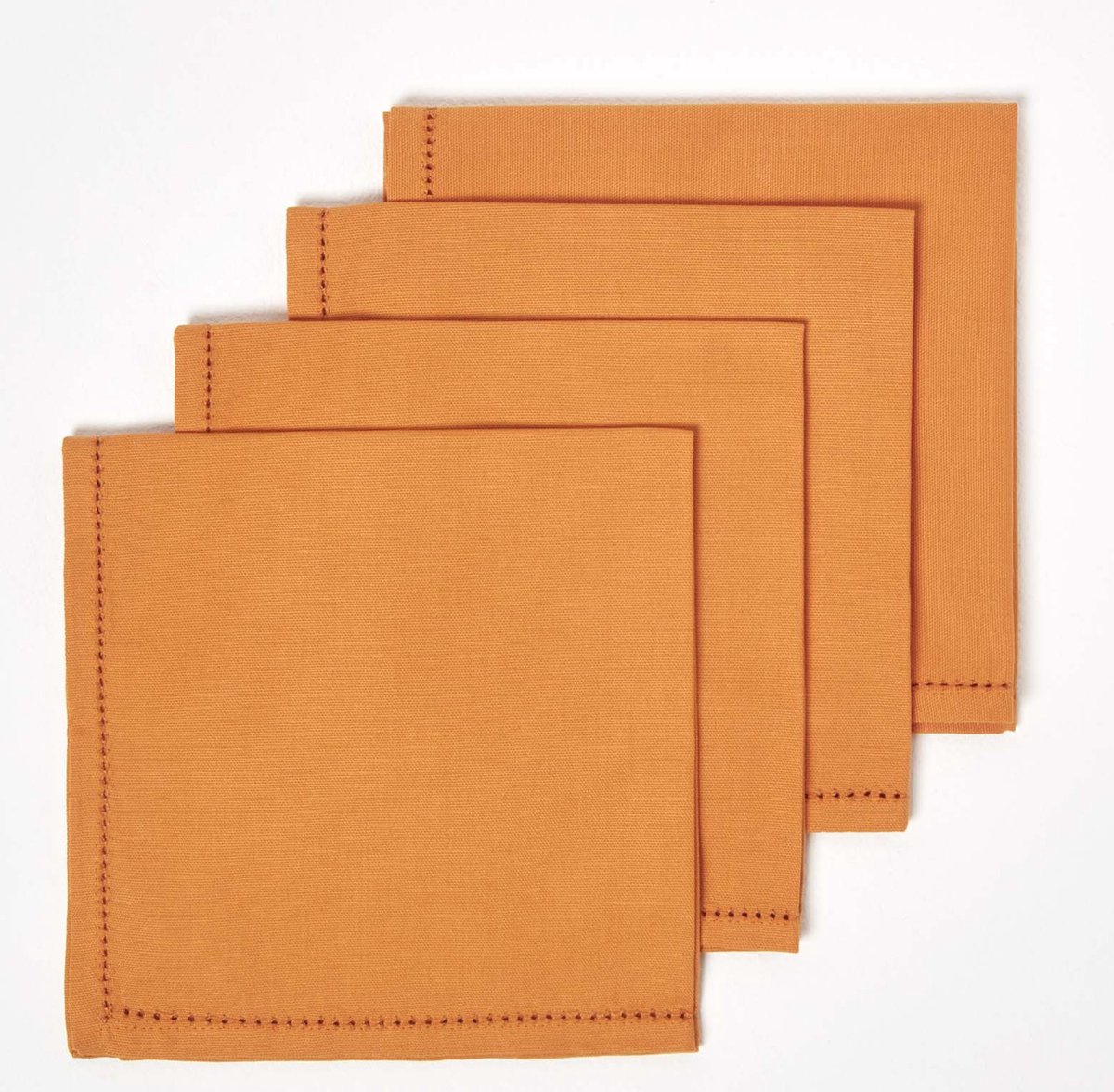 Homescapes katoenen servetten, set van 4, terracotta