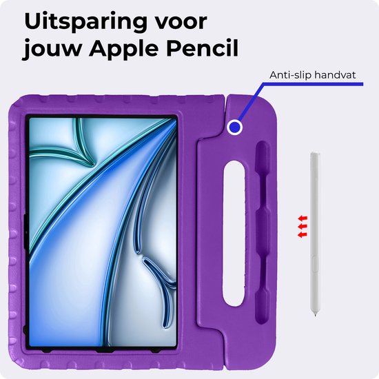 Étui pour enfants adapté à l'iPad Air 2024 (13 pouces) Étui Kinder Étui Kids Kidsproof - Étui adapté pour iPad Air 6 (13 pouces) Étui Kinder - Violet