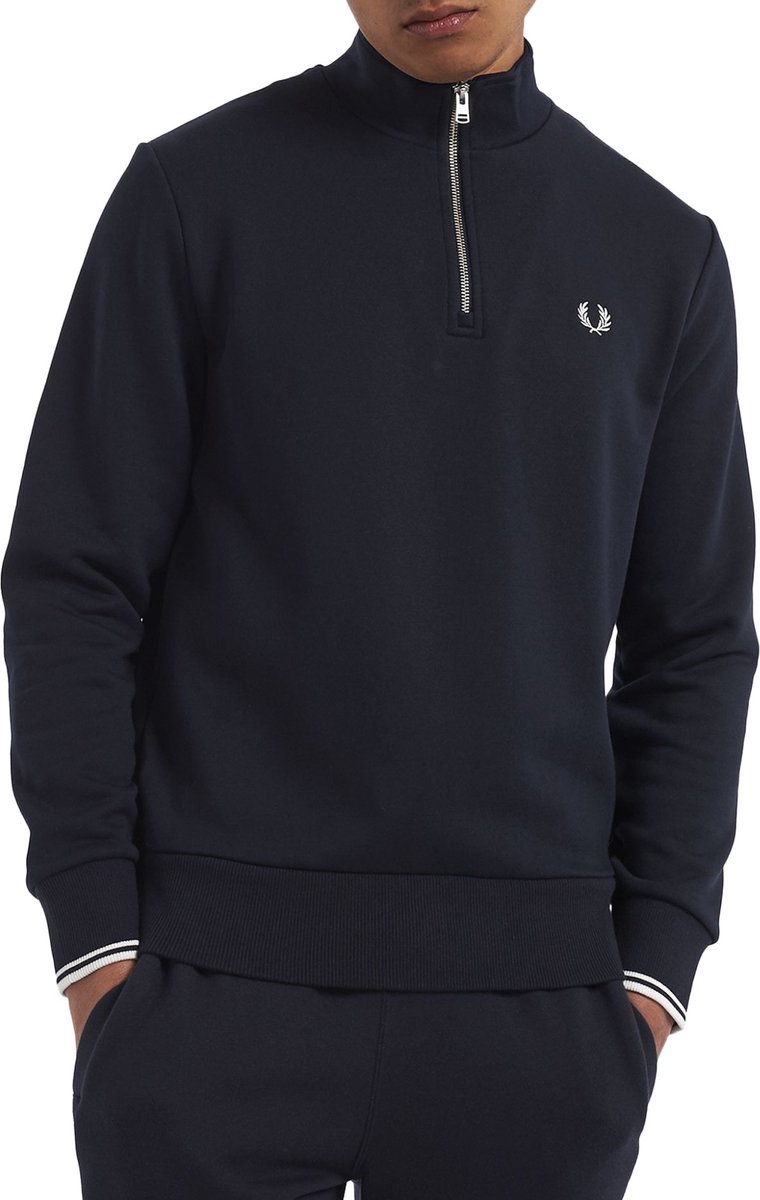 Fred Perry Half Zip Sweatshirt Truien & Vesten Heren Sweater Hoodie Vest- Donkerblauw