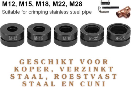 ramlanzen set 13 mm., doorlaat 8 mm, gehard staal
