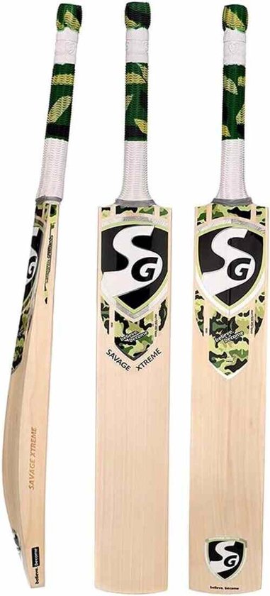 Foto: Sg savage strike engels wilgentenen cricketbat kleur beige maat korte steel materiaal engelse wilg graad 2 lichtgewicht met gratis hoes klaar om te spelen voor professionele speler