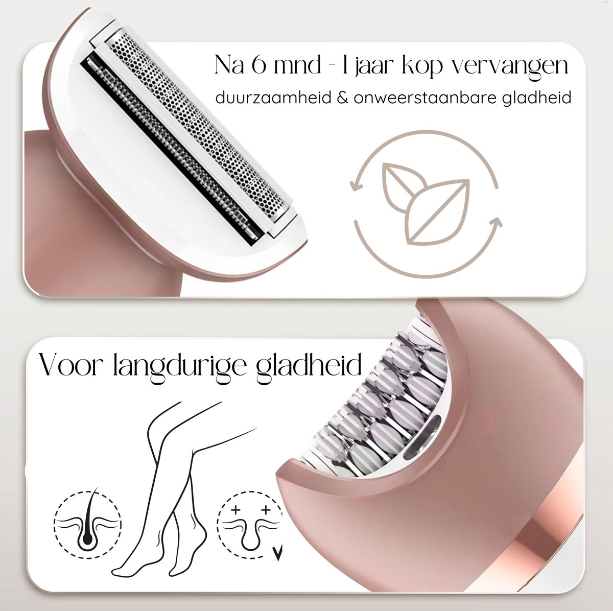 Sansbeauté® 6-in-1 Ladyshave Gezicht - Oksels - Benen - Bikinilijn - Scheerapparaat Vrouw - Epilator - Epileerapparaat Dames - Trimmer Vrouw Intiem - Bikinitrimmer - USB Oplaadbaar thumbnail 5