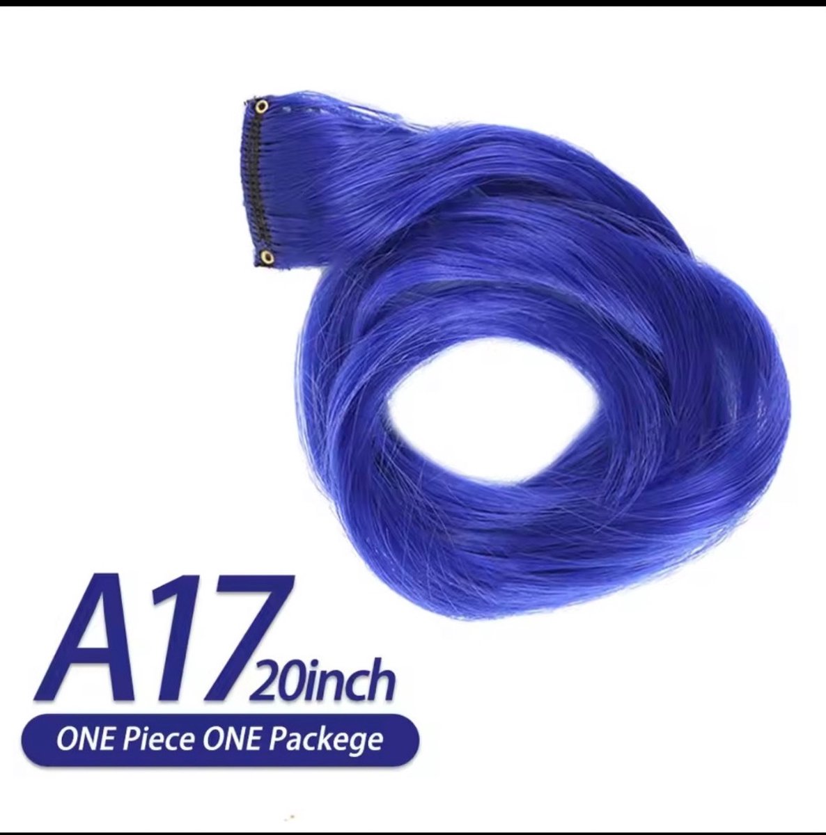 Clip in hair extension - Blauw - plukje haar -haar extension gekleurd