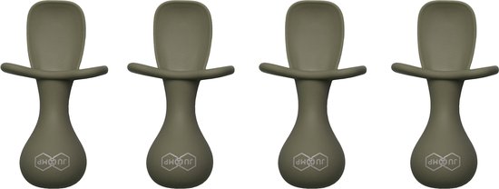 JU&MP Couverts pour enfants - Bébé - Cuillères Bébé - Couverts Bébé - Sans BPA - 4 Pièces - Grijs