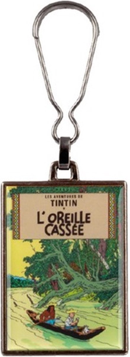 Kuifje Sleutelhanger - Het gebroken oor - Metaal - eenzijdig bedrukt -5,5 x 4 cm