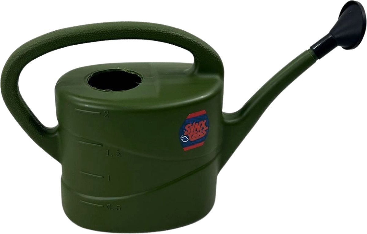 Synx Tools Gieter 2L Kunststof Army Groen- Gieters - gieter - gieters voor binnen - gieter binnen - gieters voor buiten - Zuurbestendig
