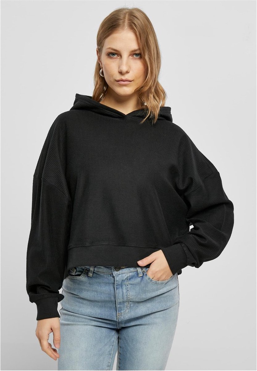 Urban Classics Oversized Short Rib Hoodie/trui XS Zwart