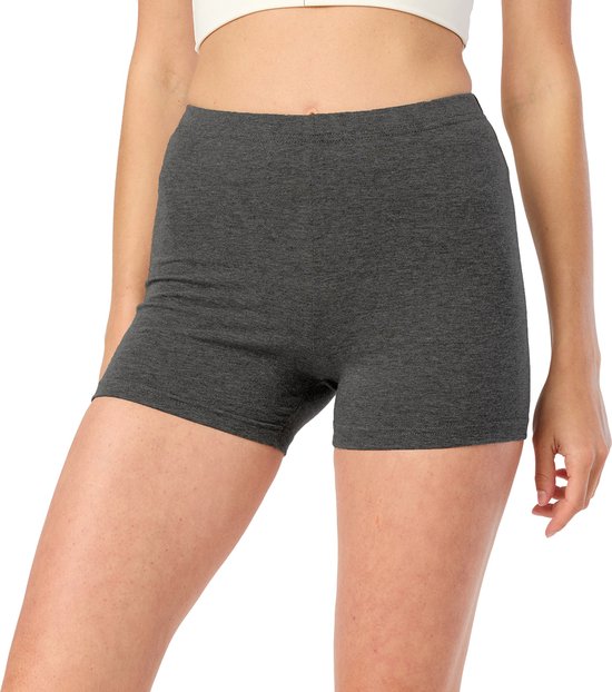 Merry Style MS-MS10-392-LE Dames Leggings - Sport - Vrijetijdsbroek - Hotpants - Shorts - Boxershorts - Kort - Katoen - Donker Gemêleerd - S