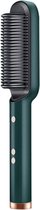 Hitte Borstel - 3-IN-1 - Mini Krultang - Warmte Borstel - Hot Comb - Styling Brush - Warmteborstel - Keramische Stijltang - Ook Voor Kort Haar - Groen