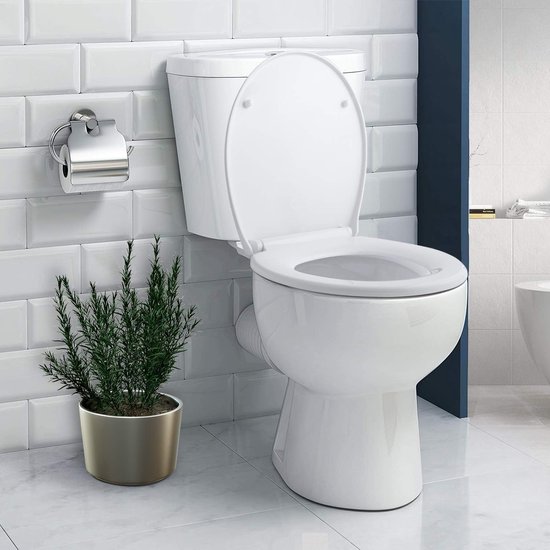 wc-bril Duroplast, toiletbril met softclosemechanisme en snelsluiting voor eenvoudige reiniging (440 x 375 x 54 mm)