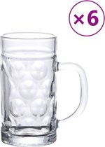 vidaXL - Bierpullen - met - handvat - 6 - st - 500 - ml - glas