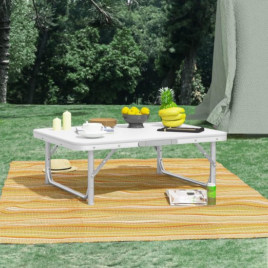 Picknicktafel Wandeltafel inklapbaar in aluminium en MDF - Campingtafel hoogte verstelbaar camping table — afbeelding 5