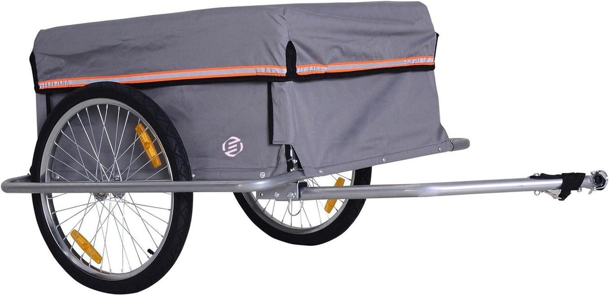 Equivera Fietskar Bagage - Max 40 KG Gewicht - Met Trekhaak - Afneembare Afdekking - Fietskar - Fietsaanhanger - Fietskarren