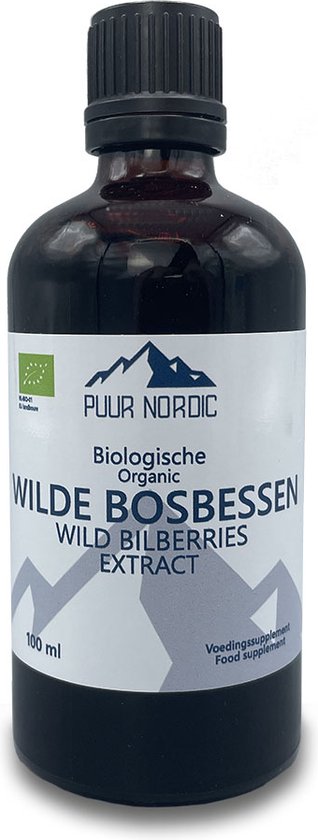 Puur Nordic Biologische Wilde Bosbessen Extract - Ooggezondheid - 100ml