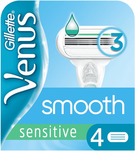 Gillette - Venus Smooth - Sensitive - Skin Elixir - Zachte scheerbeurt - 4 Navulscheermesjes
