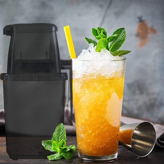 Crushed Ice Maker Handmatige ijsmachine roestvrij staal crushed ijsmachine met handslinger ijscrusher zomer stroomloos transparant ijsversnipperaar bar keuken ijs drinkaccessoires (grijs) — afbeelding 5