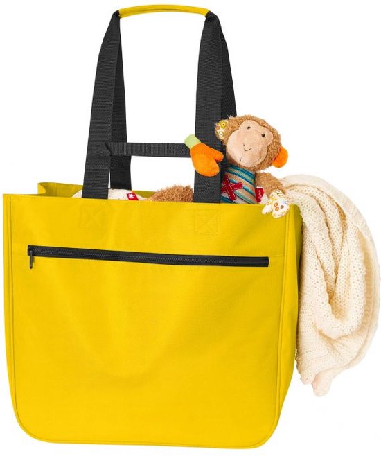 Shopper - sac shopping - jaune - 30 Litres - 37 x 40 x 20 cm - matière 100% recyclée - pratique - Halfar®