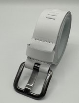 Arieszzz - Heren Riem - Leren Riem - Lederen Riem - Past Altijd - Mat Wit 115 cm - 4 cm breed - Wit - Broekriem - Totale lengte 130 cm