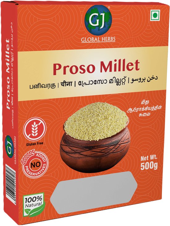 GJ - Proso Millet - Panivaragu - Grains sans gluten - 3x 500 g