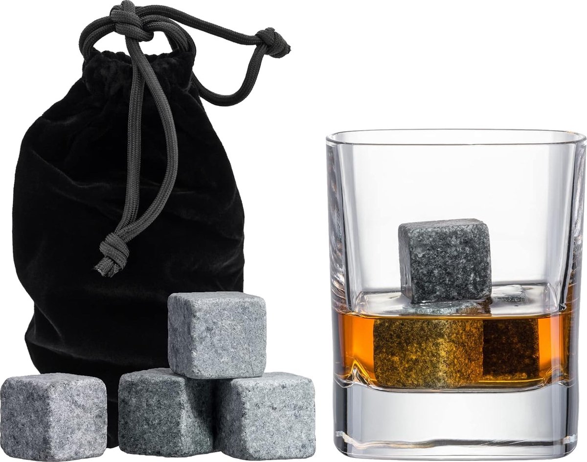 BOTC RVS Whiskey Stones Set - 9 delig Whisky Stenen - Herbruikbare Ijsblokjes - Metalen Ice Cubes Herbruikbaar