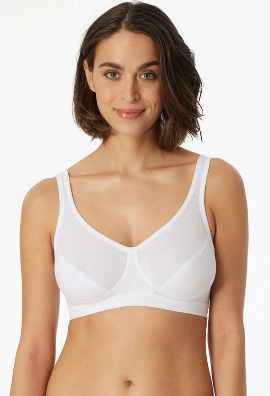 SCHIESSER 95/5 bralette (2-pack) - dames bustier met cups biologisch katoen - Maat: