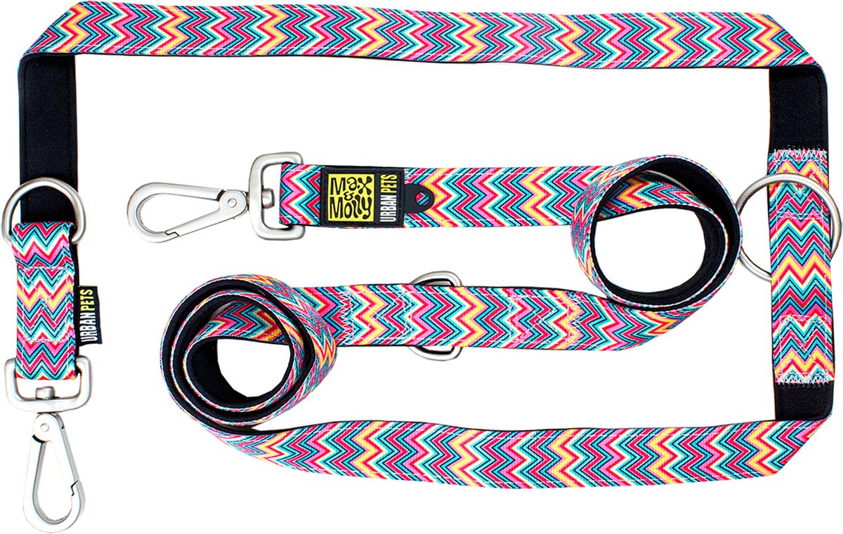 MAX & MOLLY Vintage Pink Verstelbare Hondenlijn / Hondenriem - Polyester - L - Breedte: 2,5 cm - Lengte: 200 cm