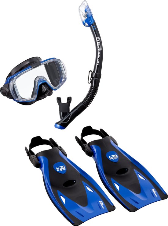 Foto: Tusa snorkelset visio tri ex travel set volwassenen blauw l 40 46 