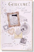 Getrouwd! Luxe huwelijk wenskaart Getrouwd - 12x17cm - Gevouwen kaart inclusief envelop - Huwelijkskaart