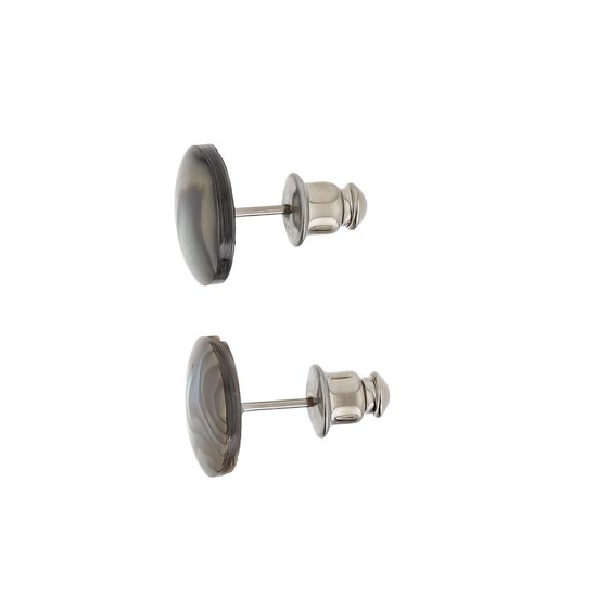 Boucles d'oreilles d'oreilles Behave - boucles d'oreilles clous - coquille d'ormeau - multicolore - 1 cm