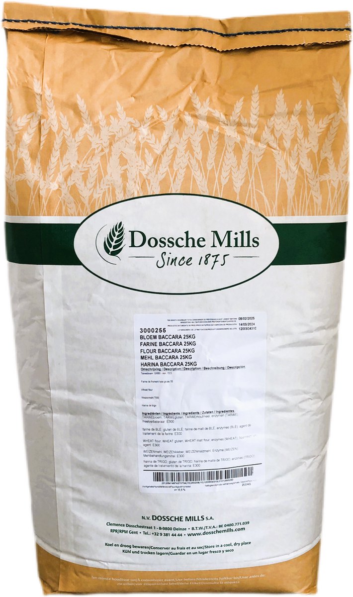 Bloem Baccara 25kg - pistolets bakken - bakingrediënt - bloem